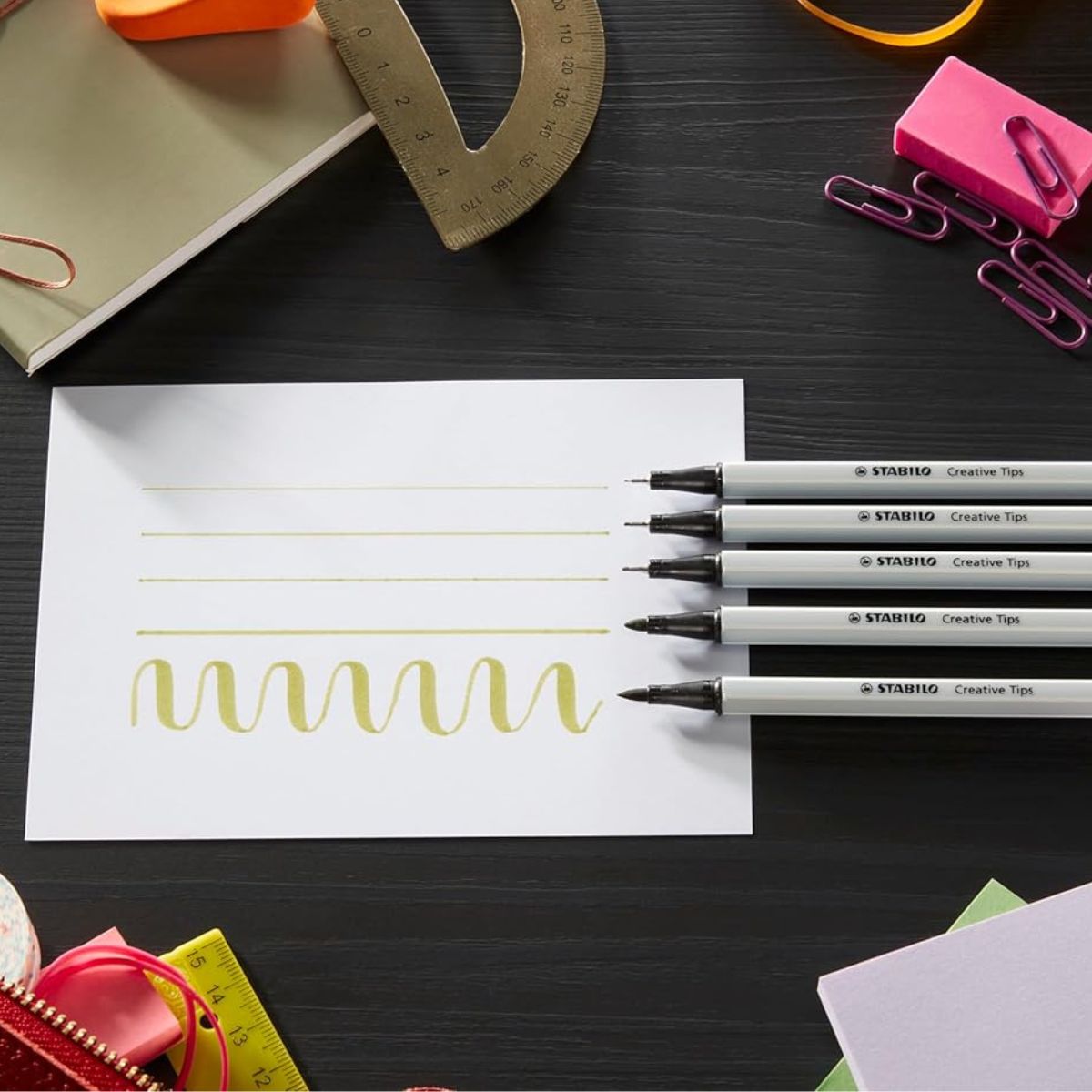 Caneta Multiuso Stabilo Creative Tips Arty Graduado Estojo em Lata com 30 Cores Pastel