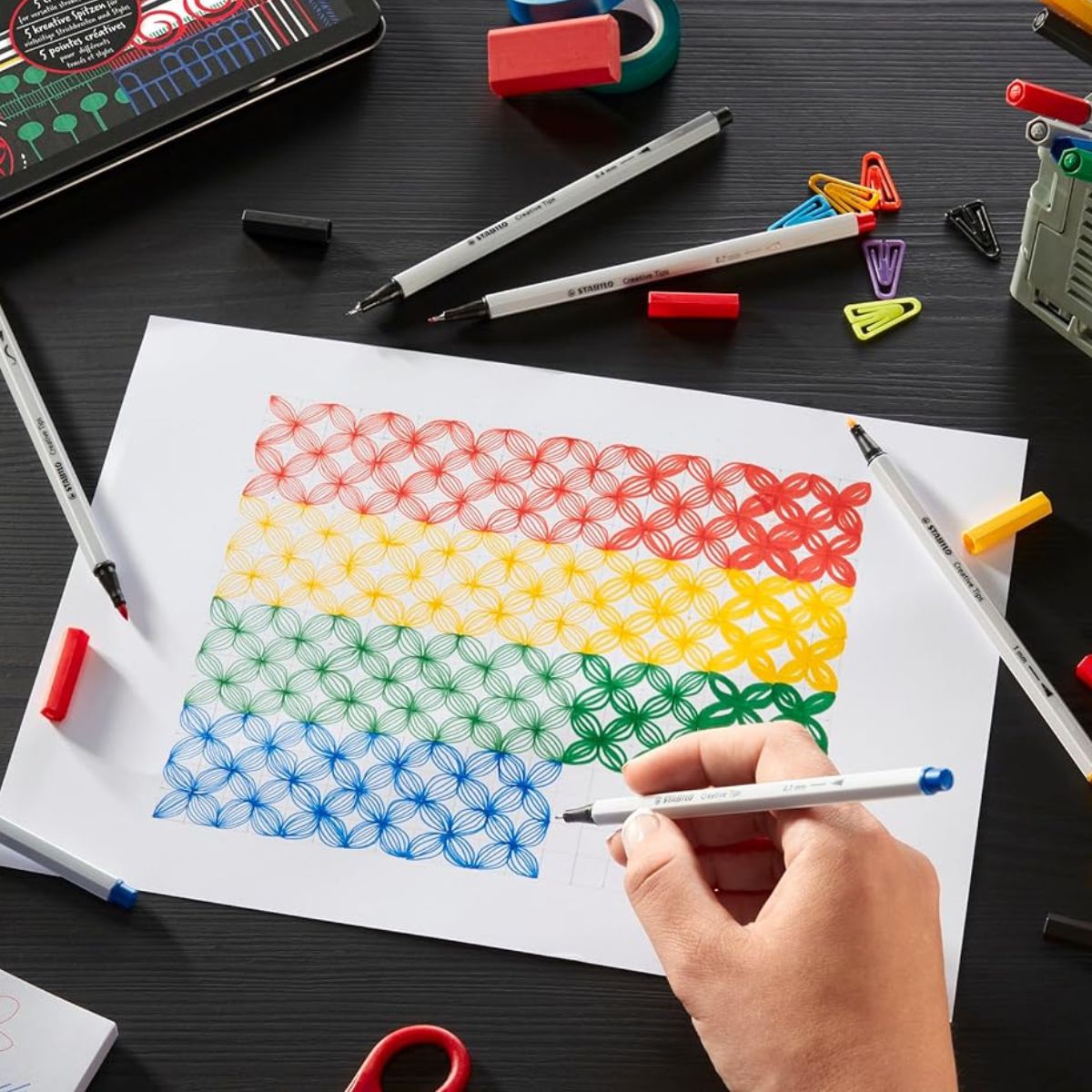 Caneta Multiuso Stabilo Creative Tips Arty Graduado Estojo em Lata com 30 Cores