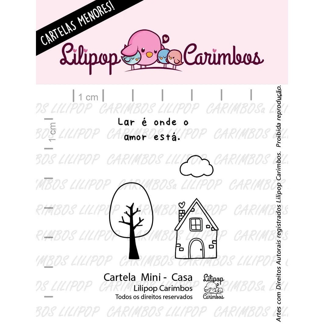 Cartela de Carimbos Casa em Fotopolímero para Artesanato e Scrapbook - Lilipop