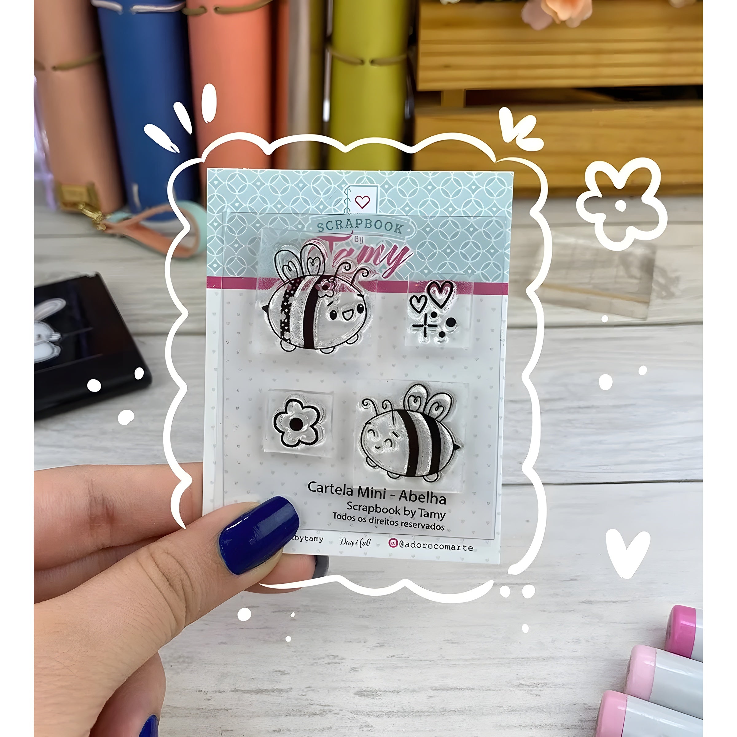 Mini Carimbo Decorativo Abelha Scrapbook - Lilipop