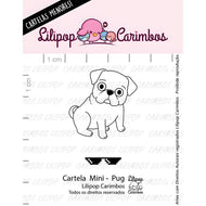 Mini Carimbo Decorativo Pug para Artesanato e Scrapbook - Lilipop