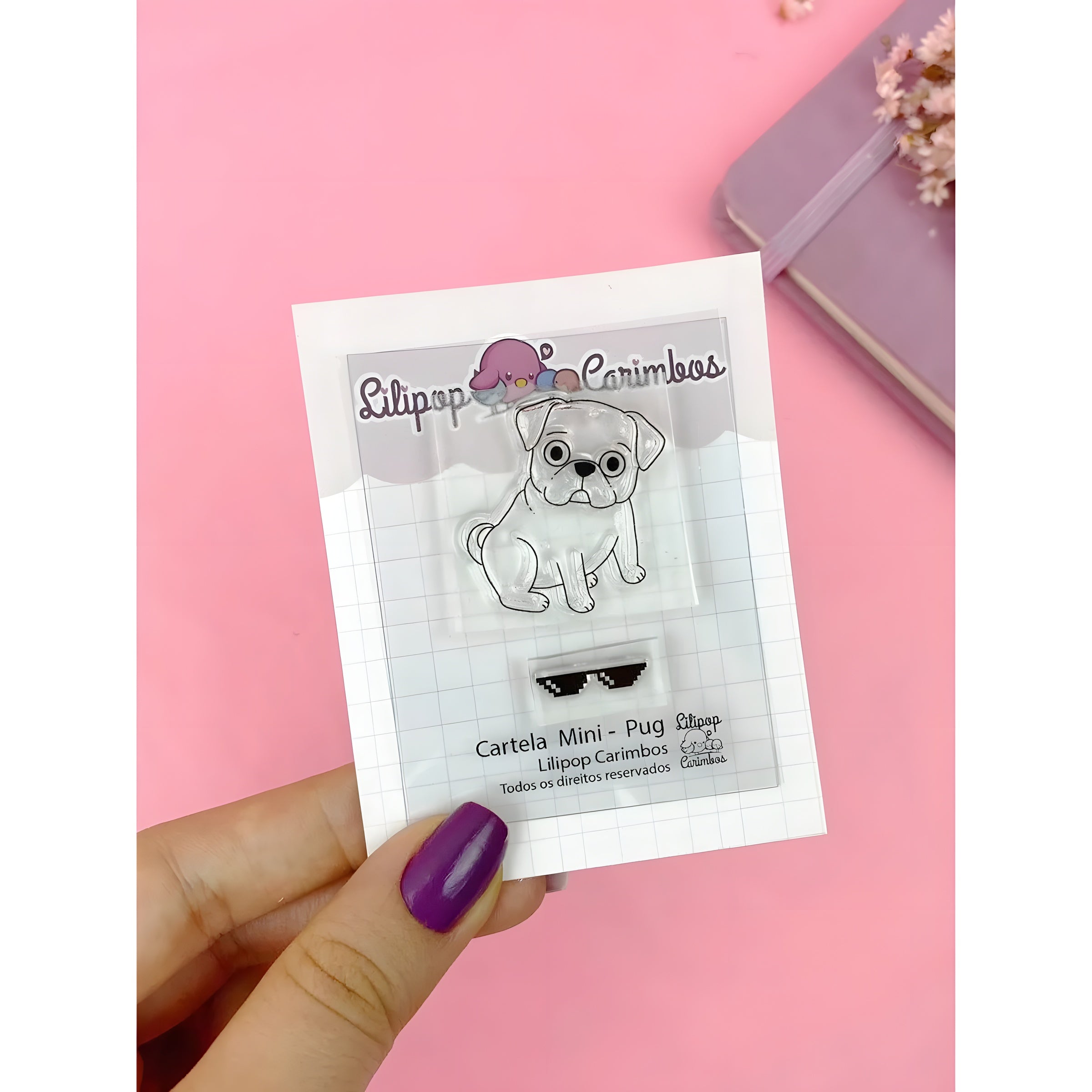 Mini Carimbo Decorativo Pug Scrapbook - Lilipop