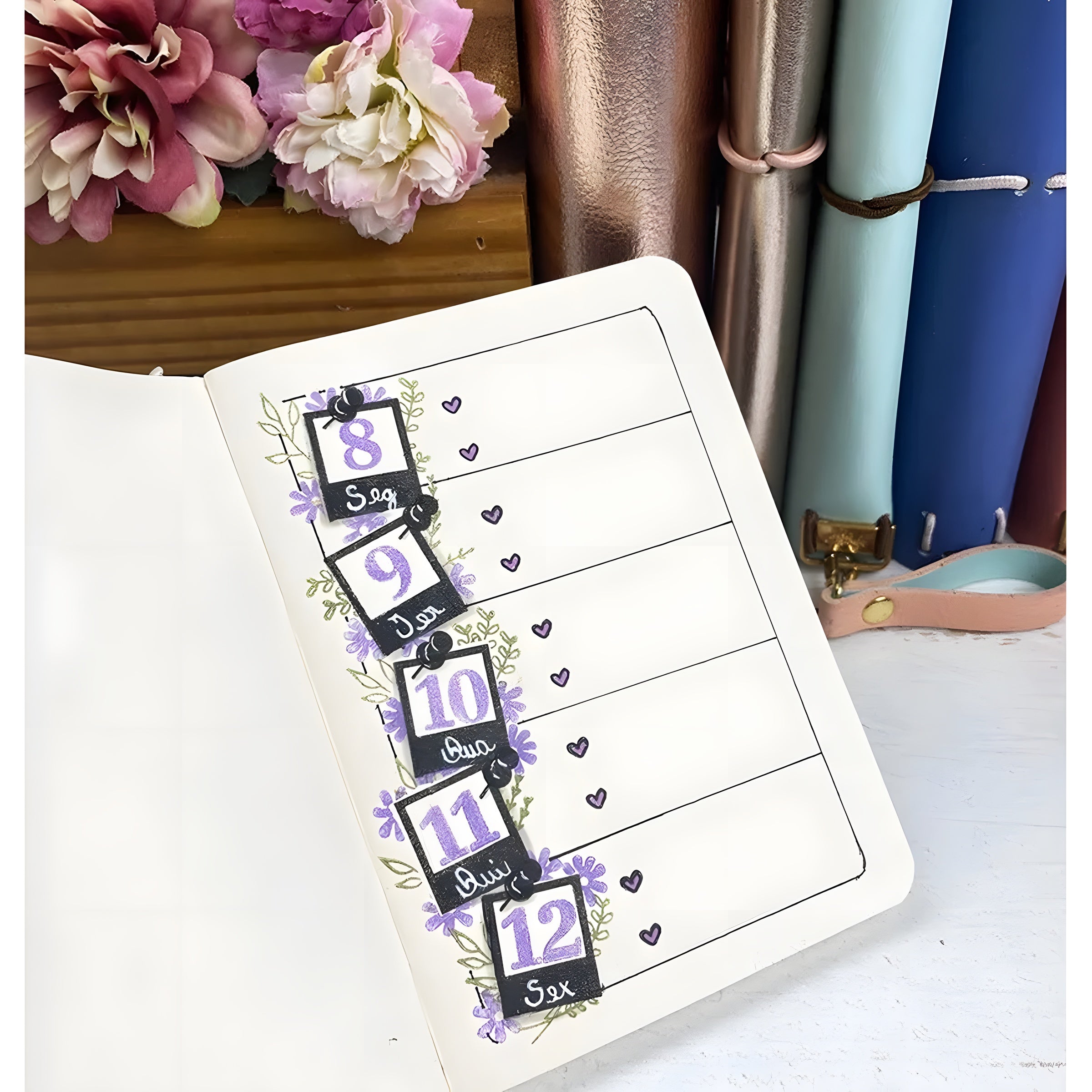 Kit Carimbos M Números Pequenos Scrapbook Planner - Lilipop