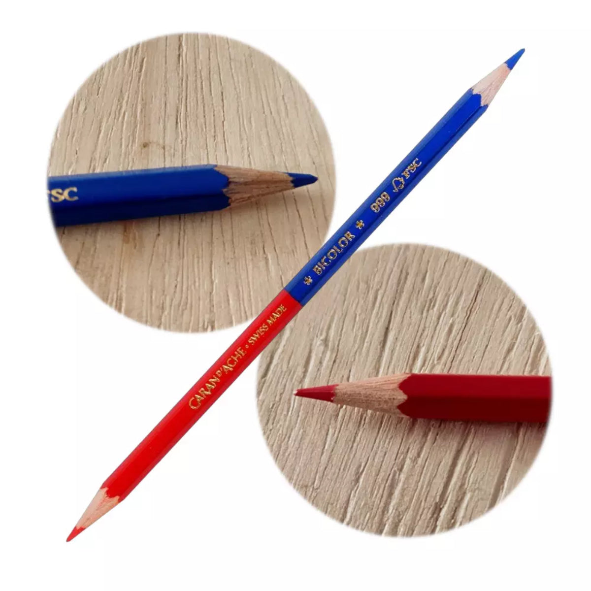 Lápis de Cor Bicolor Caran D'ache Prismalo Azul e Vermelho