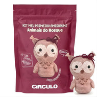 Kit Meu Primeiro Amigurumi Animais do Bosque Coruja 0001 - Círculo