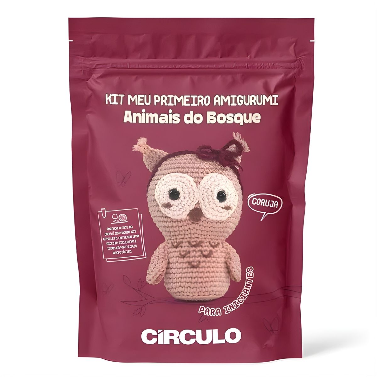 Kit Meu Primeiro Amigurumi Animais do Bosque Coruja 0001 - Círculo