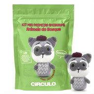 Kit Meu Primeiro Amigurumi Animais do Bosque Guaxinim 0003 - Círculo