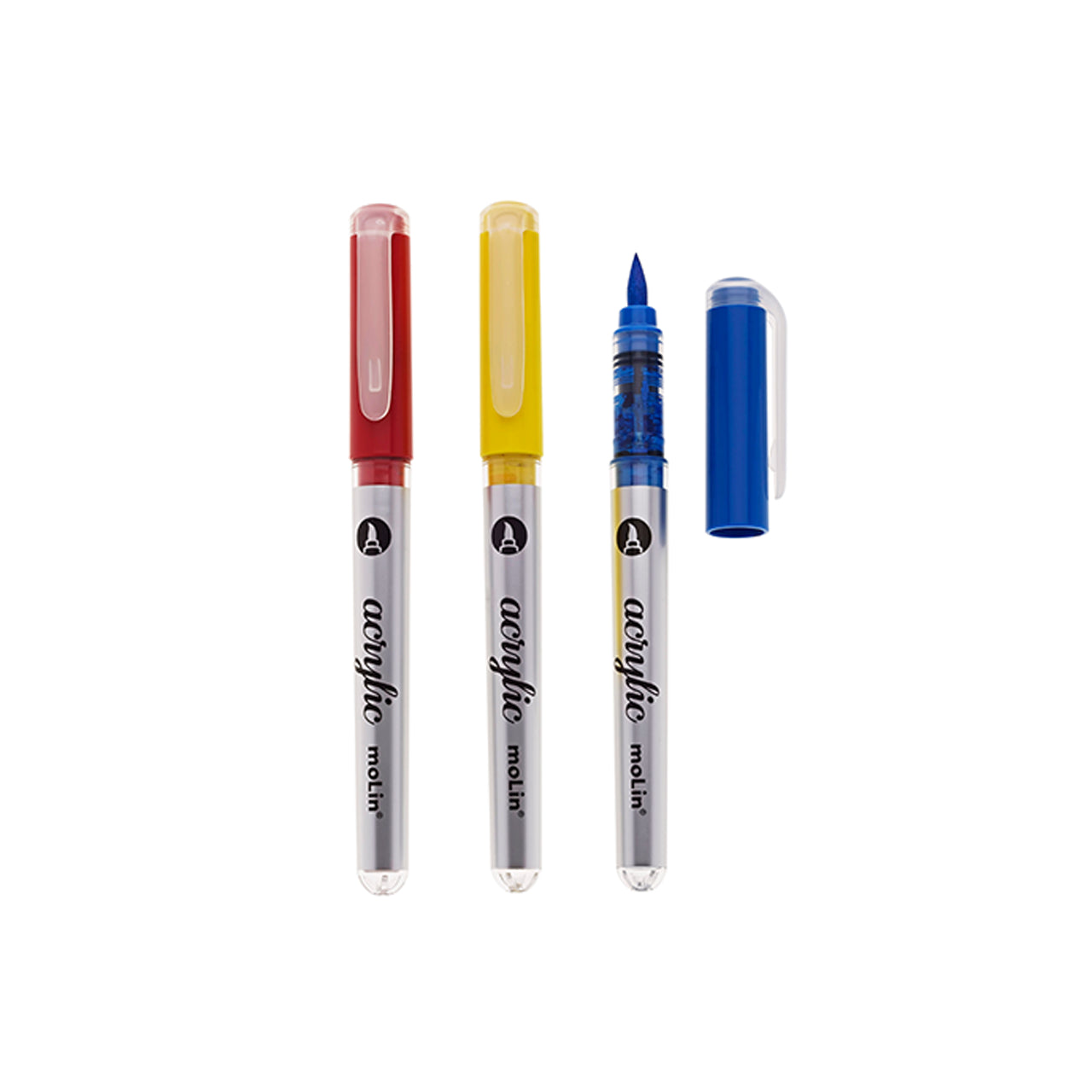Estojo Marcador Acrylic Paint Brush com 12 Cores Vivas - Molin