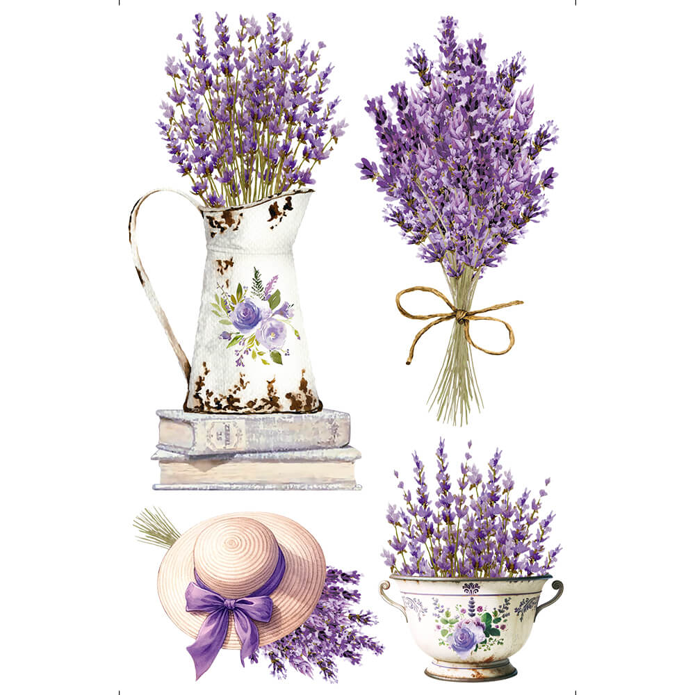 Transfer de Imagem Small Lavanda 9,8x15cm para Artesanato e Decoração Tis-009 - Litoarte