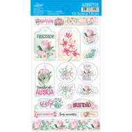 Adesivo com Recorte Flores Coloridas 10,5x18cm para Artesanato e Scrapbook Adl3-028 - Litoarte