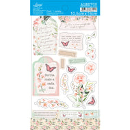 Adesivo com Recorte Flores Rosa com Fundo Rosa 10,5x18cm para Artesanato e Scrapbook Adl3-027 - Litoarte