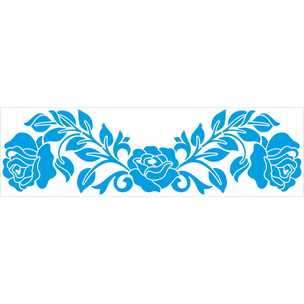 Stencil Rosas 8x28cm para Pintura Decorativa e Artesanato Ste-424 - Litoarte