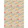 Estampa Adesiva Flores Coloridas Bege Costura 32x45cm para Artesanato e Scrapbook Esta-008 - Litoarte