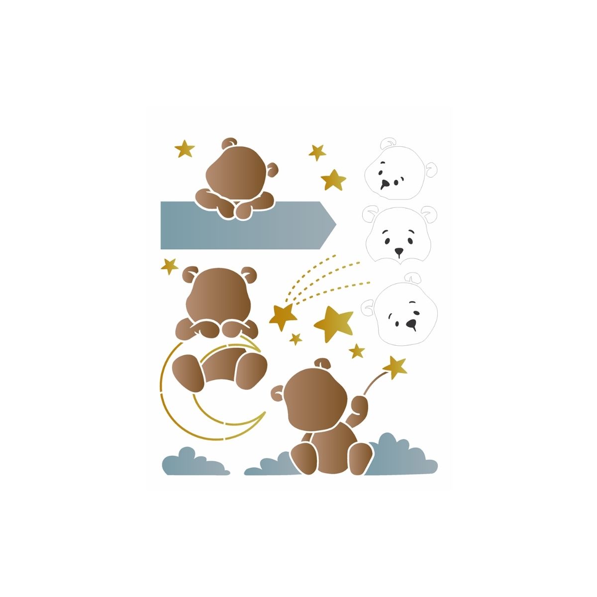 Stencil Opa 20x25cm - Infantil Ursinhos  - 3525