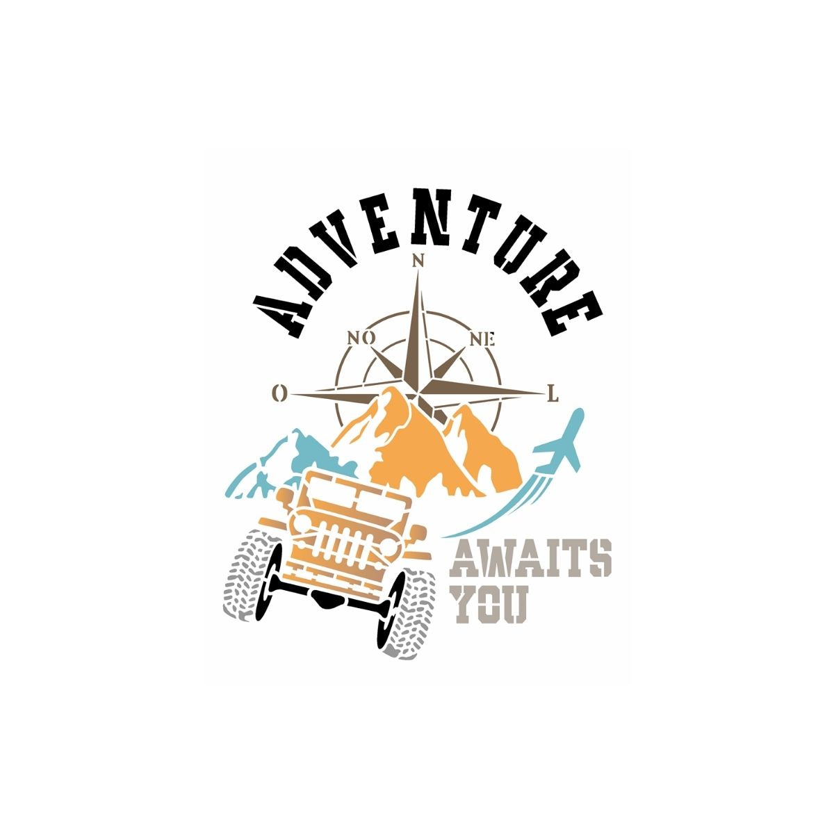 Stencil Opa 20x25cm - Viagem Adventure  - 3528