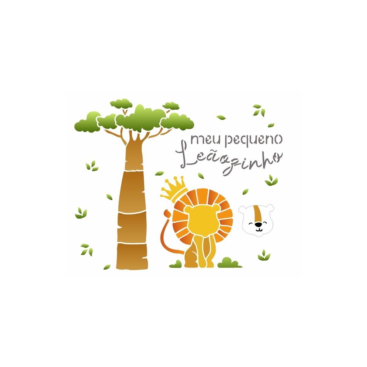 Stencil Opa 20x25cm - Infantil Leãozinho  - 3524