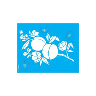 Stencil Opa 20x25cm - Frutas Pêssegos e Flores  - 3522