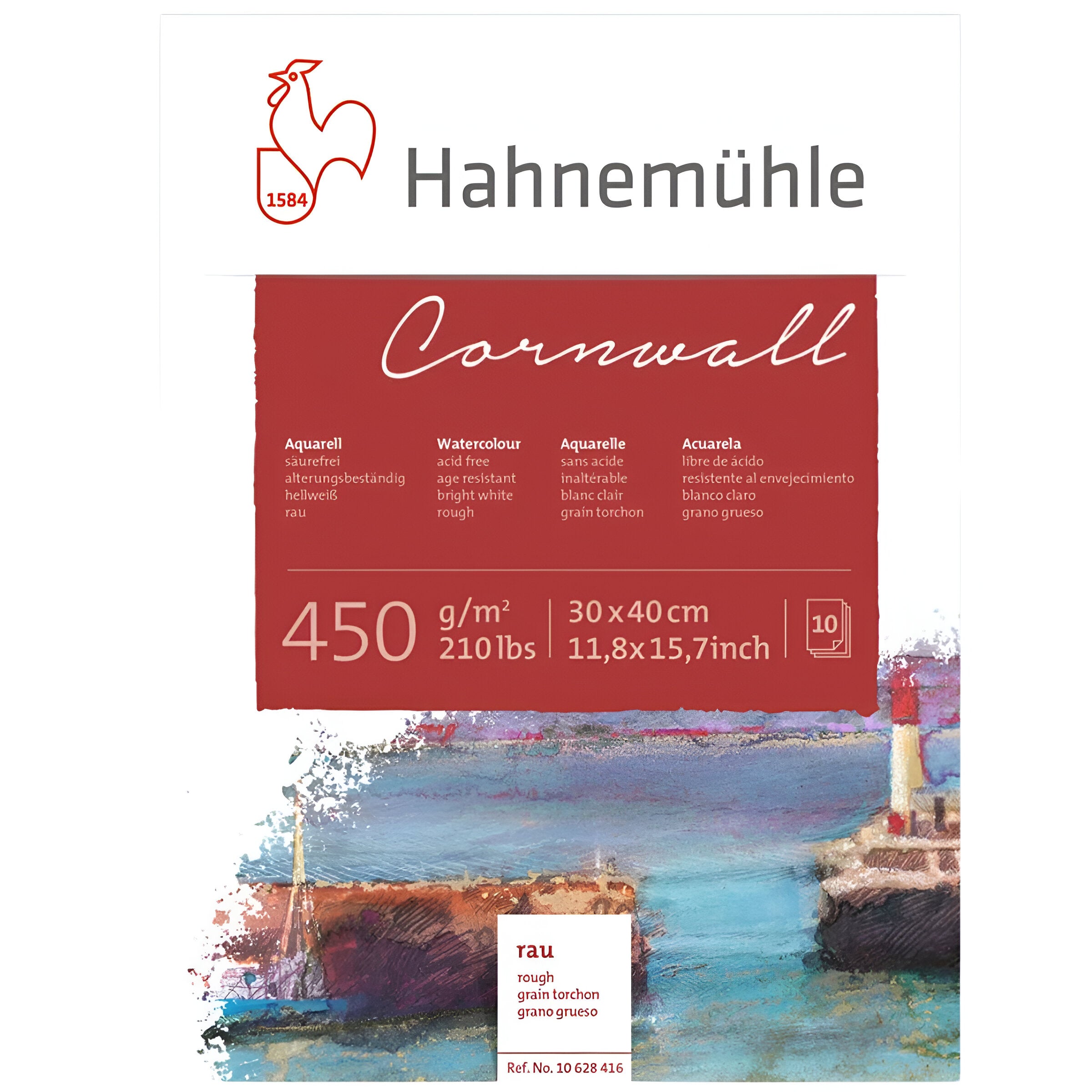 Bloco de Papel para Aquarela Hahnemühle 300g/m² Textura Rugosa com 10 Folhas