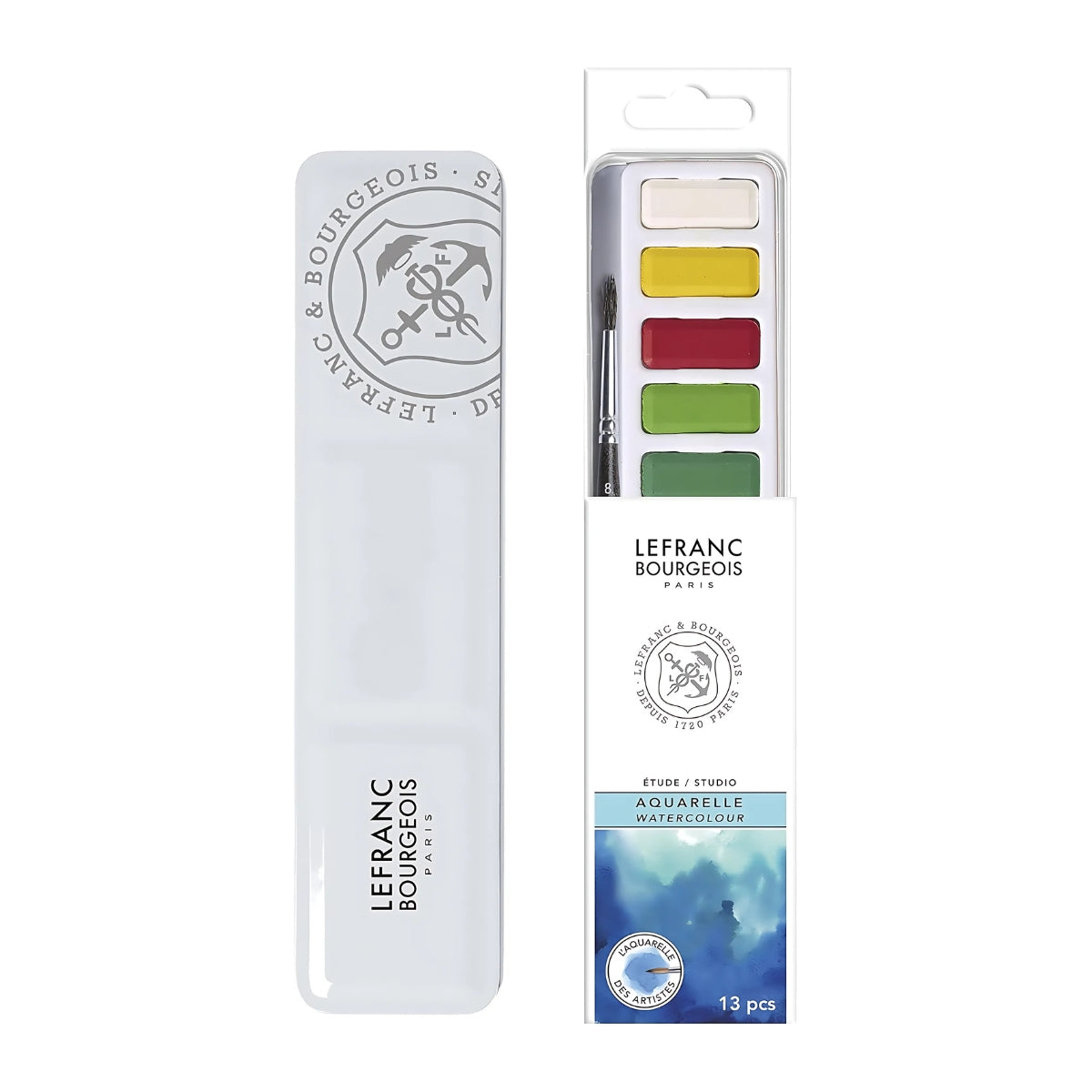 Estojo de Aquarela em Pastilha Lefranc & Bourgeois Studio com 12 Cores + Pincel - 301444