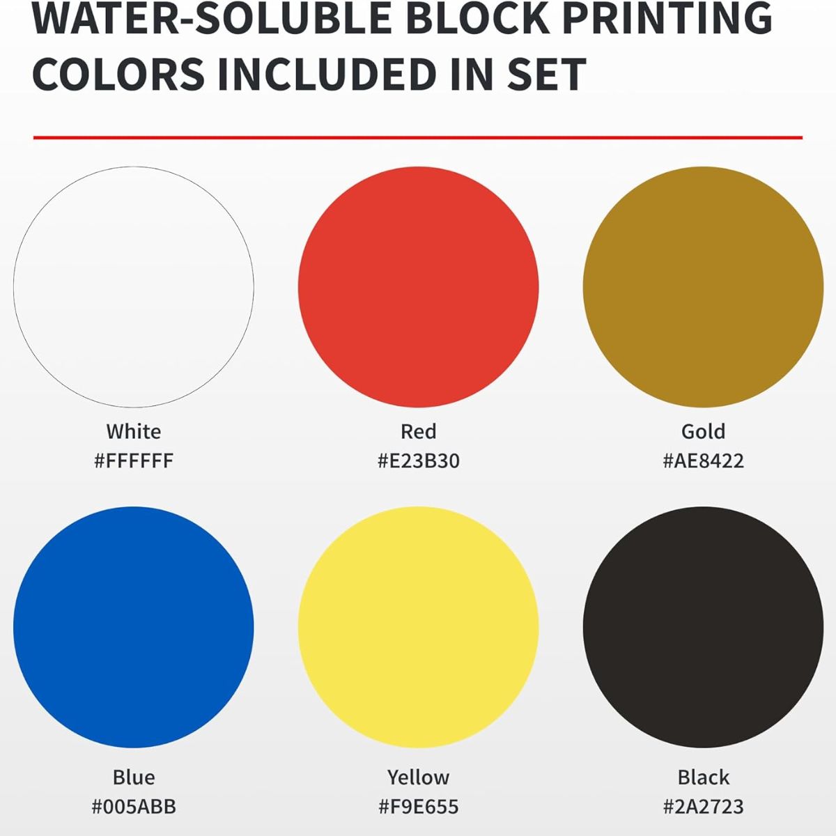 Kit de Tinta para Xilogravura Speedball 37ml com 06 Cores Base Água