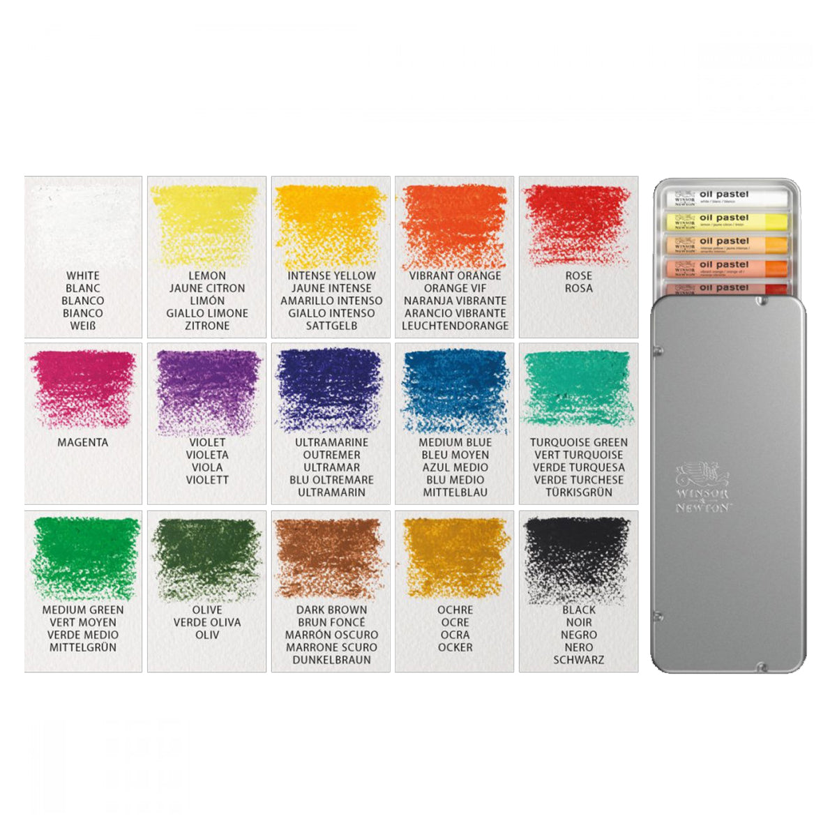 Estojo Giz Pastel Oleoso Winsor & Newton com 15 Cores