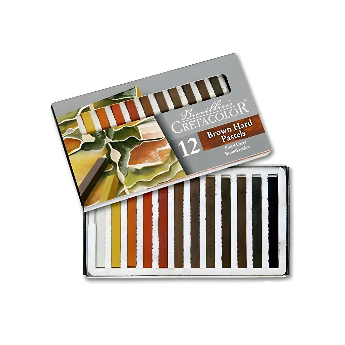 Estojo de Giz Pastel Cretacolor Artístico com 12 Cores Marrom 484 12