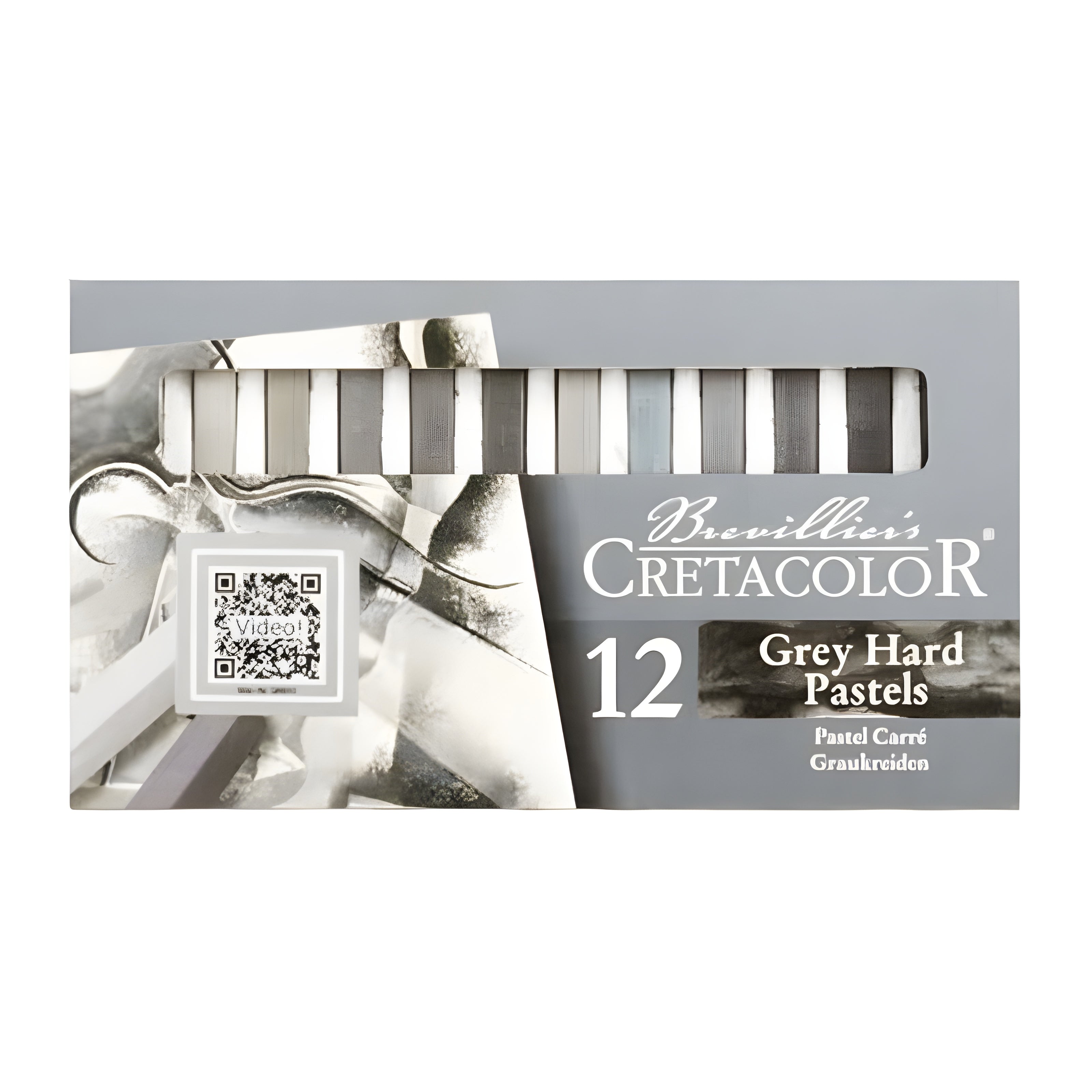 Estojo de Giz Pastel Cretacolor Artístico com 12 Cores Cinza 485 12