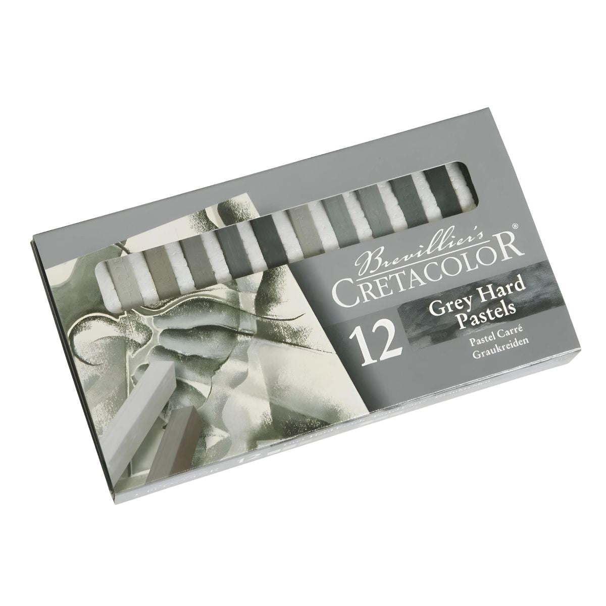 Estojo de Giz Pastel Cretacolor Artístico com 12 Cores Cinza 485 12