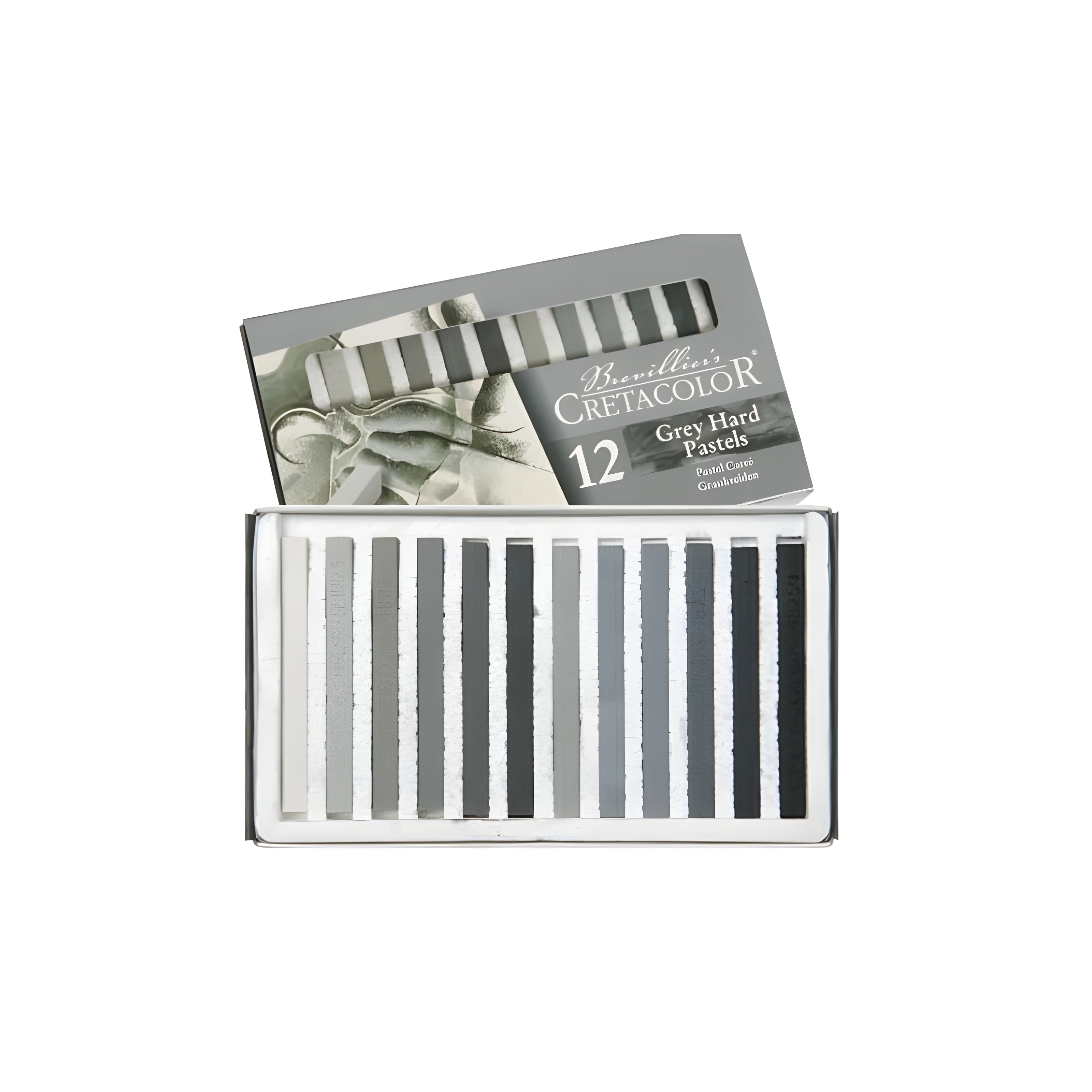Estojo de Giz Pastel Cretacolor Artístico com 12 Cores Cinza 485 12