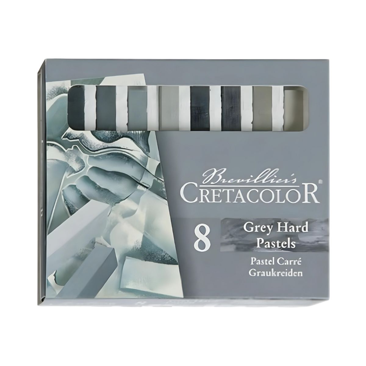 Estojo de Giz Pastel Cretacolor Artístico com 8 Cores Cinza 485 08