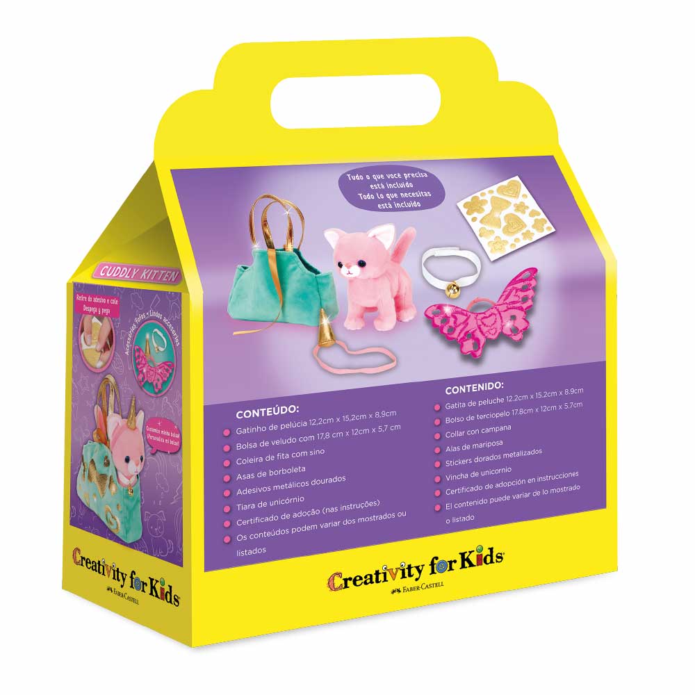 Kit Gatinho de Pelúcia para Decorar Creativity For Kids 6221900 - Faber-castell