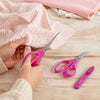 Kit Tesouras Glitter Rosa com 3 Peças para Costura Bordado Scrapbooking e Artesanato - Círculo