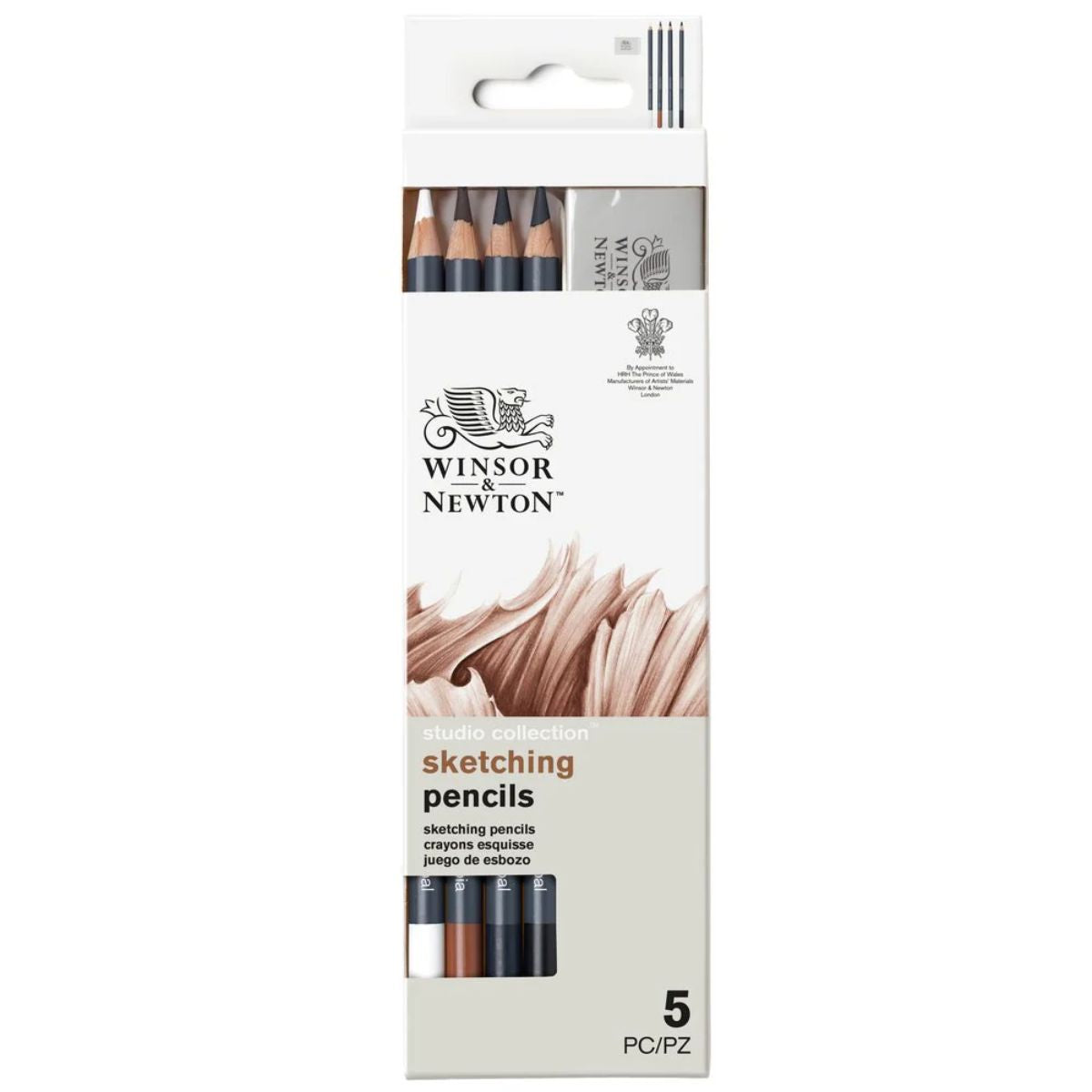 Estojo Lápis Desenho e Esboço Studio Collection Winsor & Newton Crayon Sketching com 5 Peças
