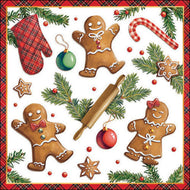 Guardanapo para Decoupage Ambiente 33x33cm com 20 Unidades - Biscoitos de Gengibre
