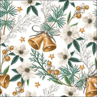 Guardanapo para Decoupage Ambiente 33x33cm com 20 Unidades - Helleborus e Sinos