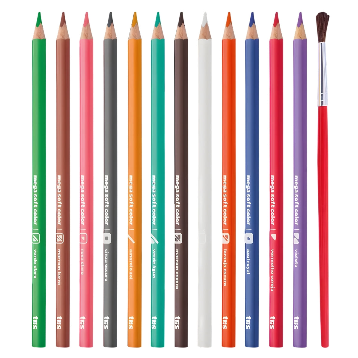 Estojo Lápis de Cor Mega Aquarelável com 24 Cores + Pincel - Tris