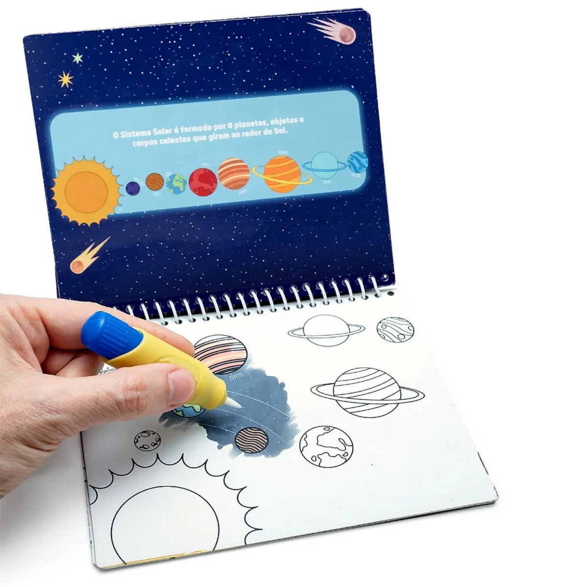 Livro de Colorir com Água Opp Bag 4 Páginas Galaxia + Pincel - Leo & Leo 91675