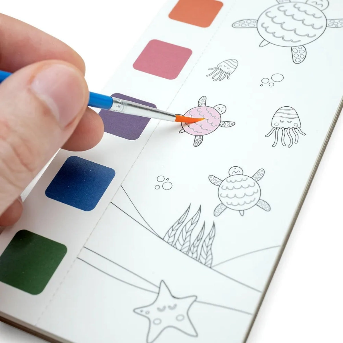 Bloco de Colorir com Aquarela Opp Bag Fundo do Mar + Pincel - Leo & Leo 91823