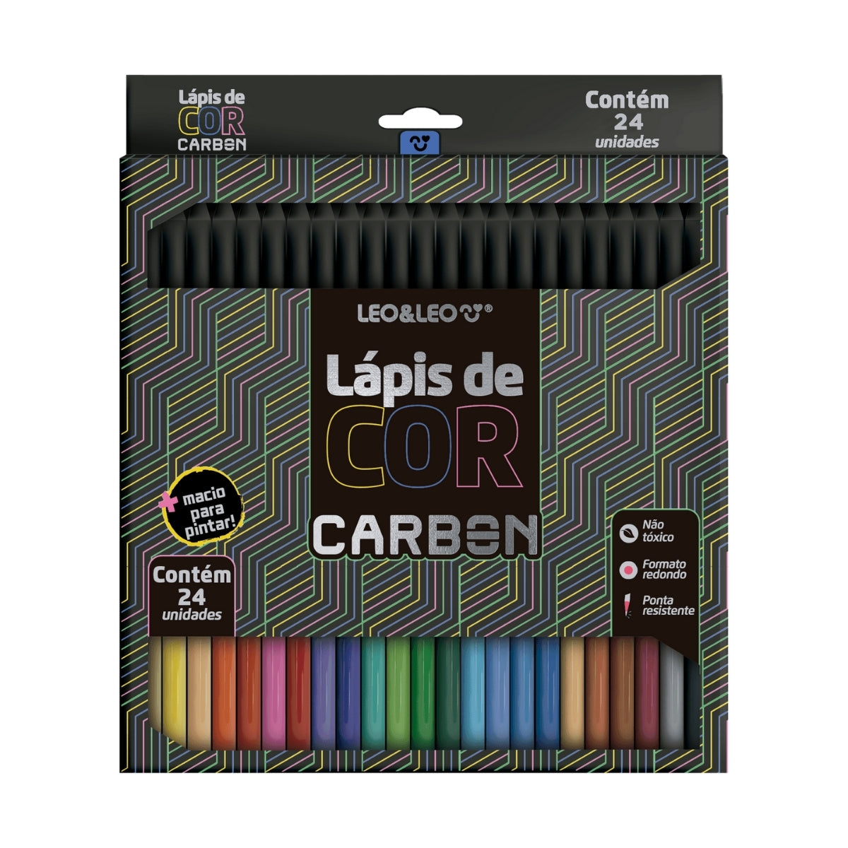 Estojo Lápis de Cor Carbon com 24 Cores - Leo & Leo 4431