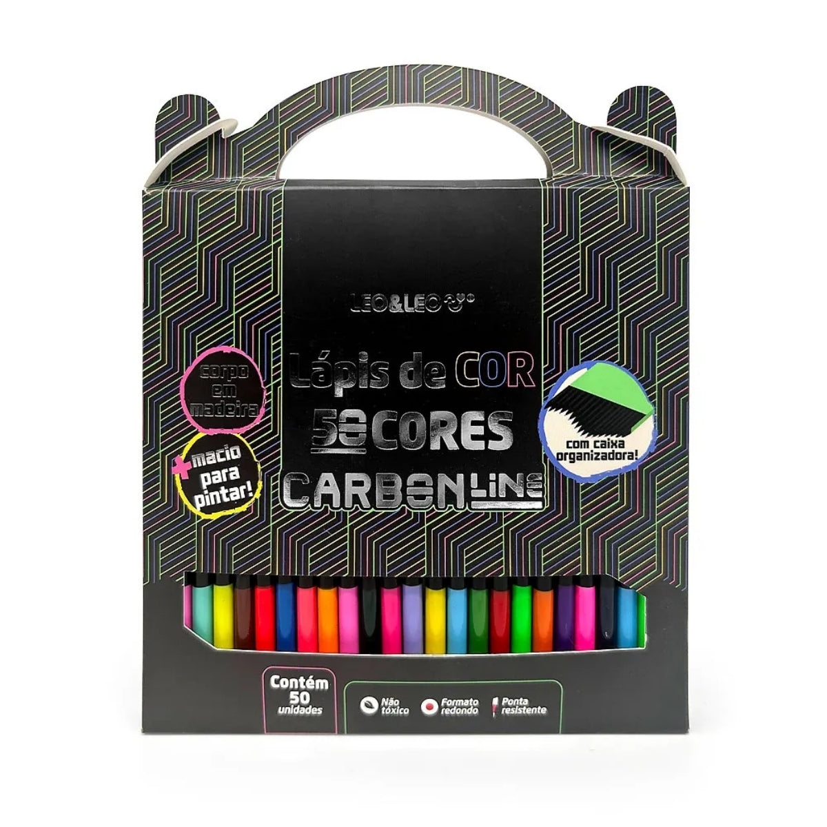 Estojo Lápis de Cor Carbon com 50 Cores - Leo & Leo 94433