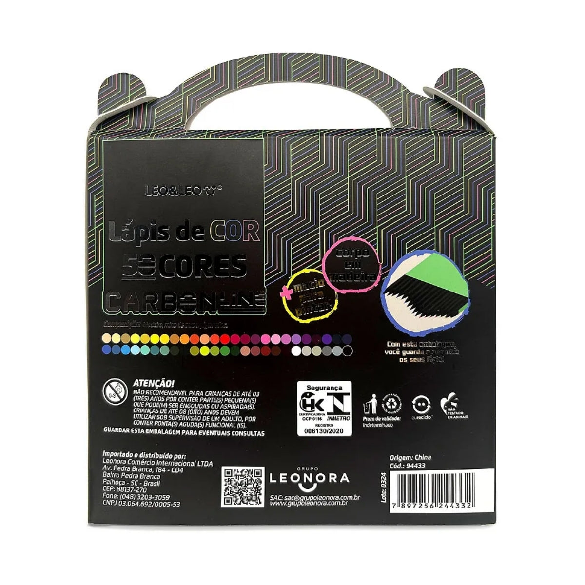 Estojo Lápis de Cor Carbon com 50 Cores - Leo & Leo 94433