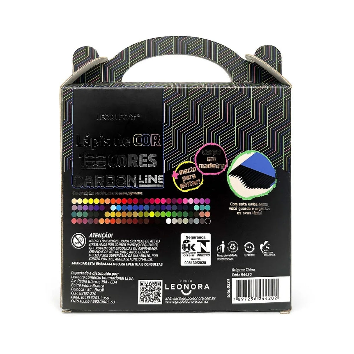 Estojo Lápis de Cor Carbon com 100 Cores - Leo & Leo 94420