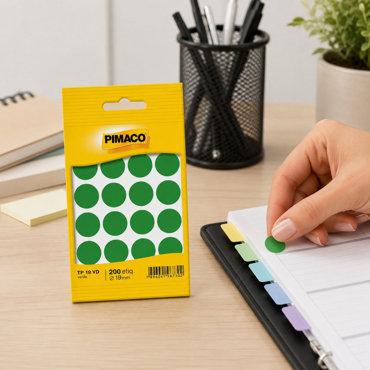 Etiqueta Adesiva Redonda Verde Ø19mm com 200 Unidades para Identificação e Organização - Pimaco