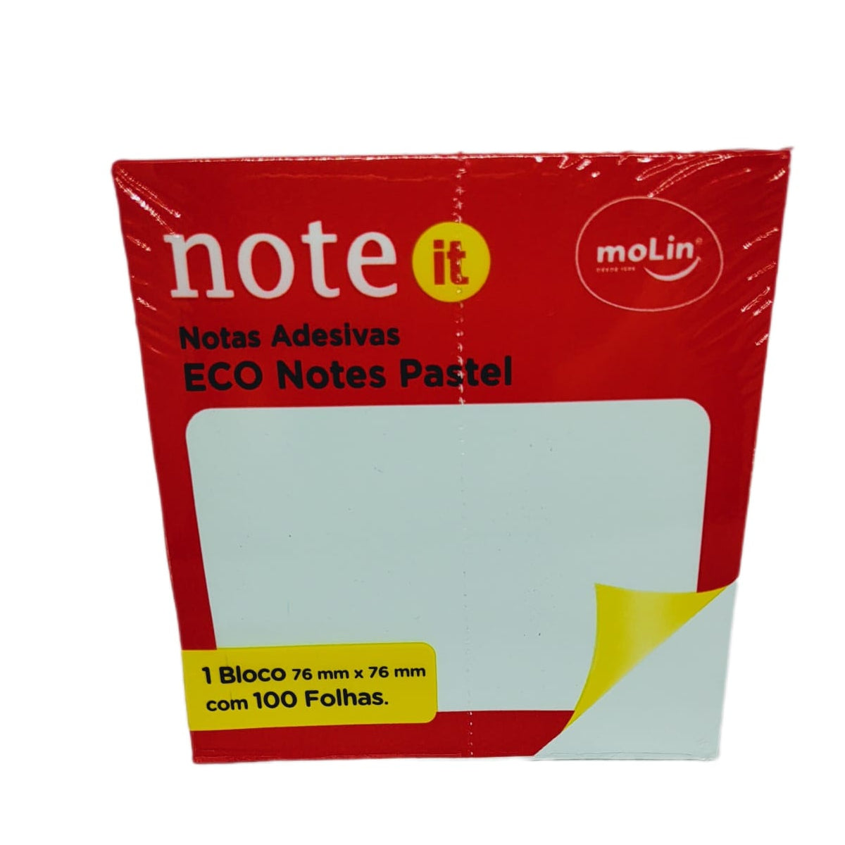 Bloco Notas Adesivas Eco Verde Pastel 7,6 X 7,6cm com 100 Folhas - Molin