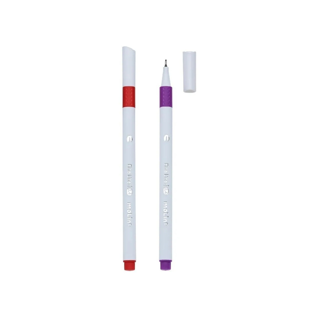 Estojo Caneta Fineliner Ponta 0,4 com 6 Cores Tons Lilás/vermelho - Molin