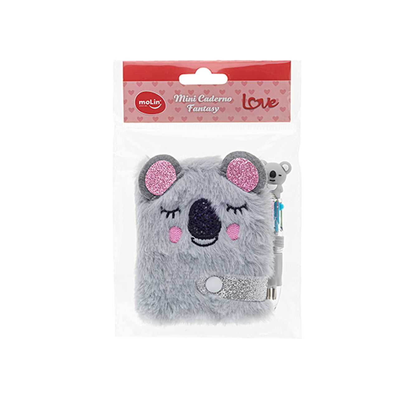 Mini Caderno Fantasy Love Coala e Caneta 4 Cores - Molin