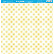 Papel para Scrapbook Essencial Poa Branco e Amarelo 30,5x30,5cm para Scrapbook e Papelaria Criativa Se-007 - Litoarte