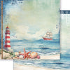 Papel para Scrapbook Dupla Face Coleção Mar Doce Lar Farol 30,5x30,5cm para Scrapbook e Papelaria Criativa Sd-1331 - Litoarte