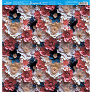 Papel para Scrapbook Estampas Basicas Coleção Floral 3d Flores Coloridas Diversas 30,5x30,5cm para Scrapbook e Papelaria Criativa Sbb-220 - Litoarte