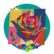 Kit de Pintura com Diamante 30x30cm - Flor Vibrante